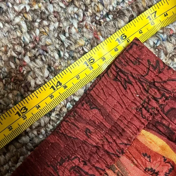 Lucy Boho Patchwork Midi Skirt XL Red Orange Flowy Festival Cottagecore - Picture 8 of 9